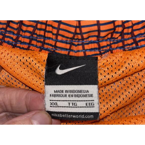 Nike XXL Blue And Orange Men's Mesh Lined Swim Trunk Board Shorts Swoosh - Picture 3 of 6